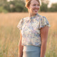 Yellow Floral Ruffle Sleeve Top - FINAL SALE FF Tops