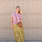 Yellow Floral Waist Tie Midi Skirt - FINAL SALE FF Skirts