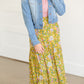 Yellow Floral Waist Tie Midi Skirt - FINAL SALE FF Skirts