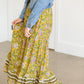 Yellow Floral Waist Tie Midi Skirt - FINAL SALE FF Skirts