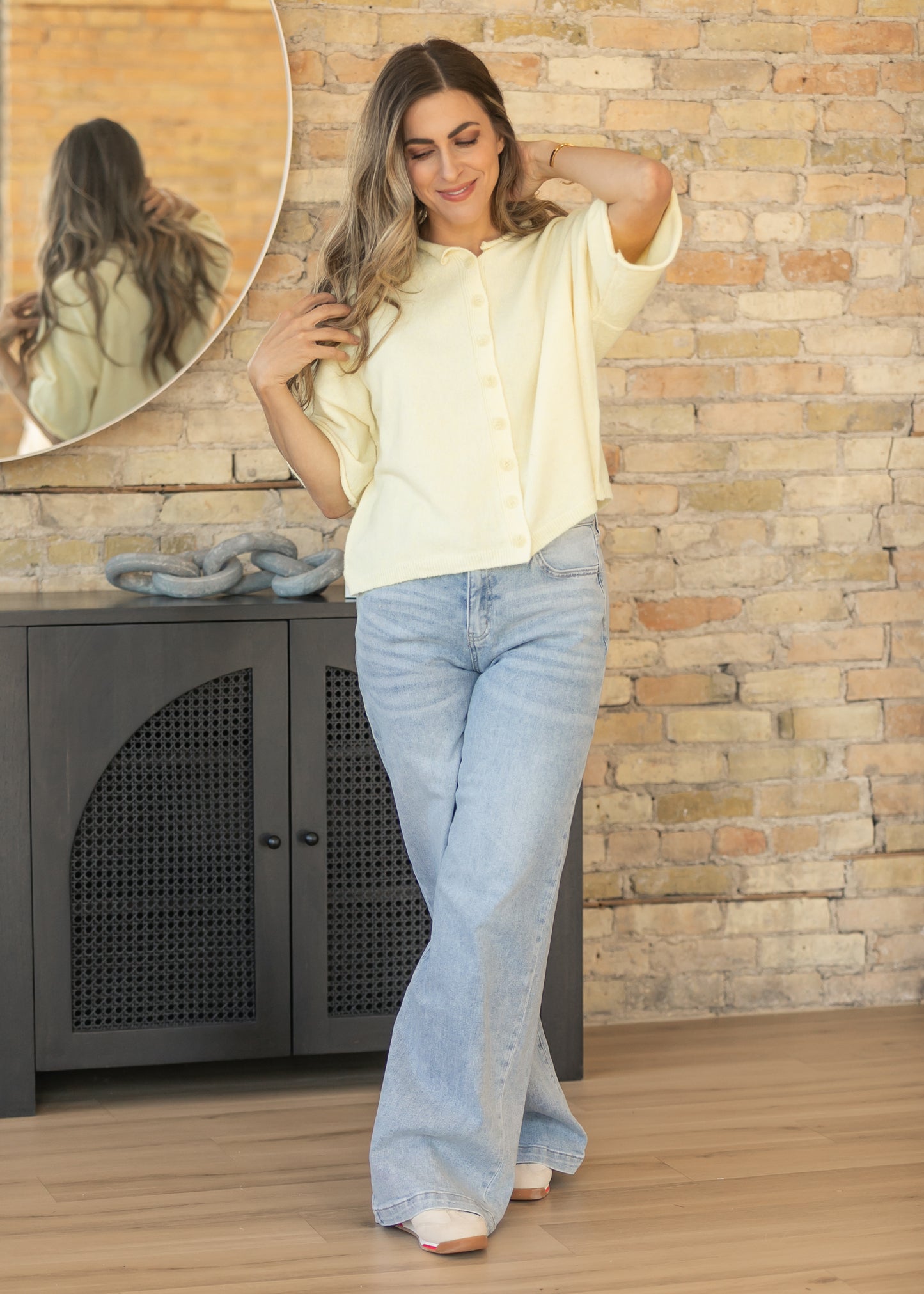 Yellow Lightweight Short Sleeve Cardigan FF Layering Essentials
