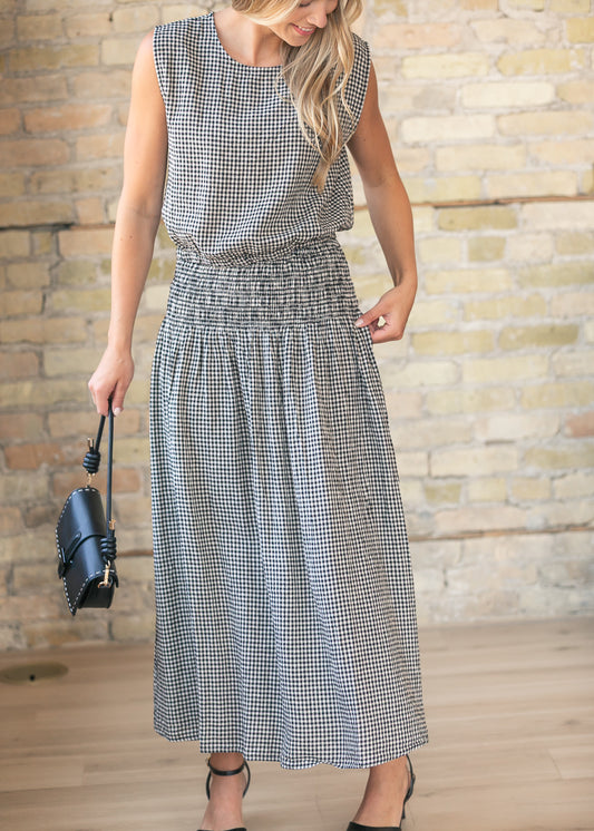 Z Supply® Brooke Smocked Waist Gingham Skirt FF Skirts
