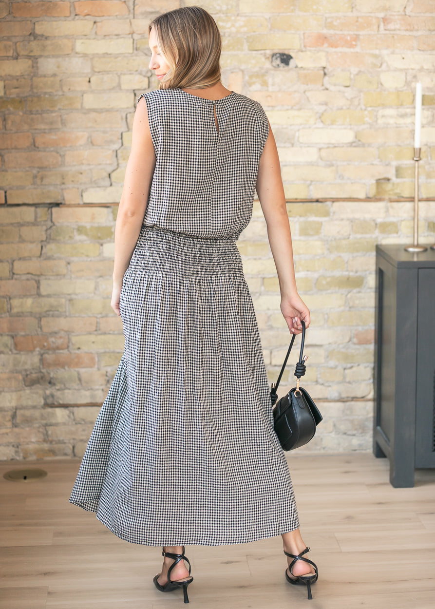 Z Supply® Brooke Smocked Waist Gingham Skirt FF Skirts