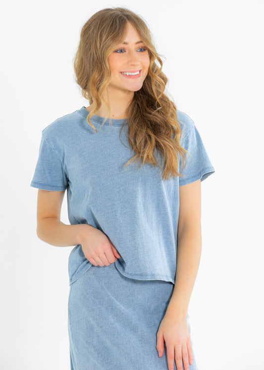 Z Supply® Go To Jersey Denim Tee FF Tops