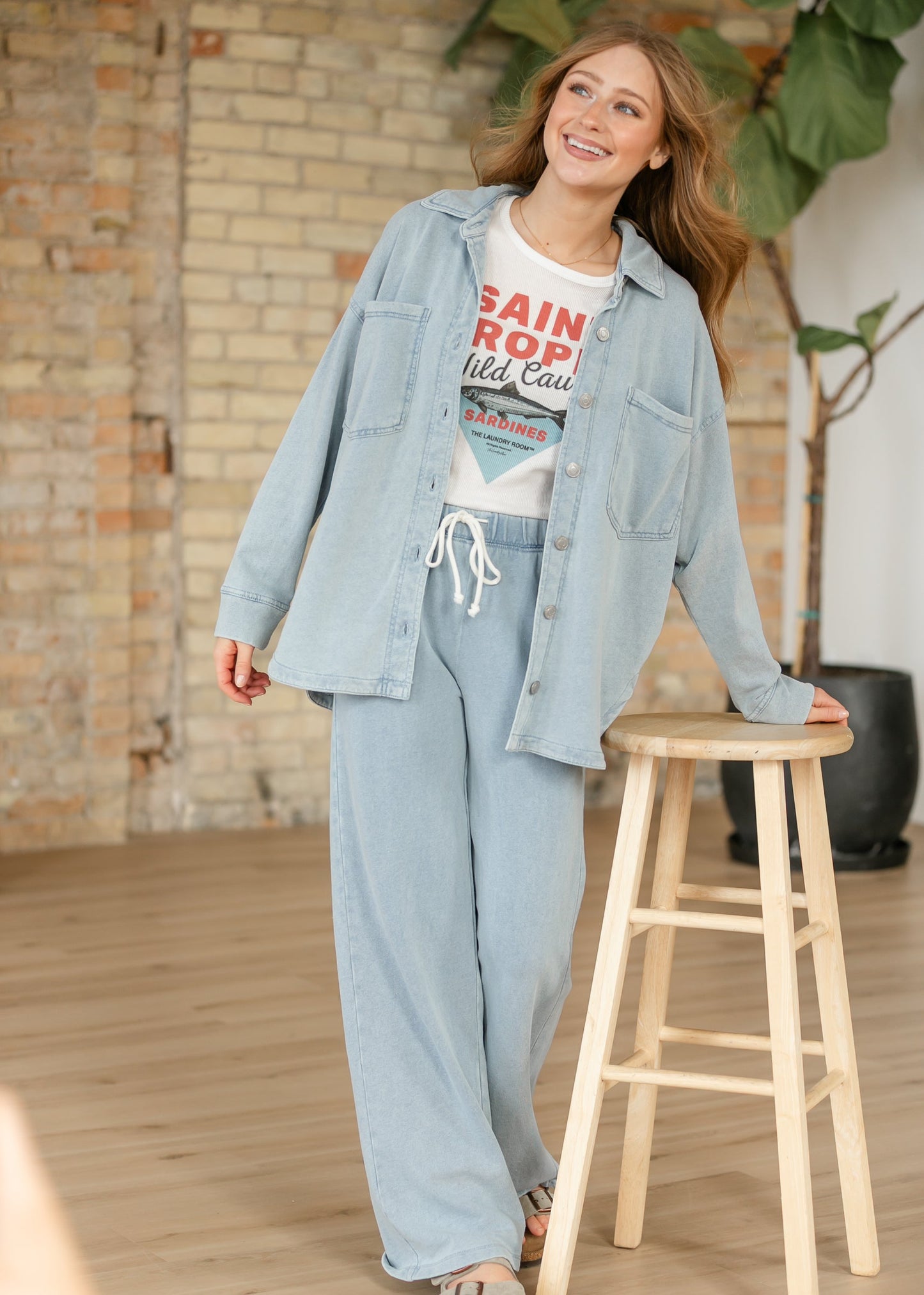 Z Supply® Ocean Air All Day Knit Denim Jacket FF Layering Essentials