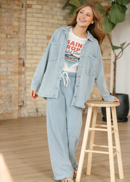 Z Supply® Ocean Air All Day Knit Denim Jacket FF Layering Essentials