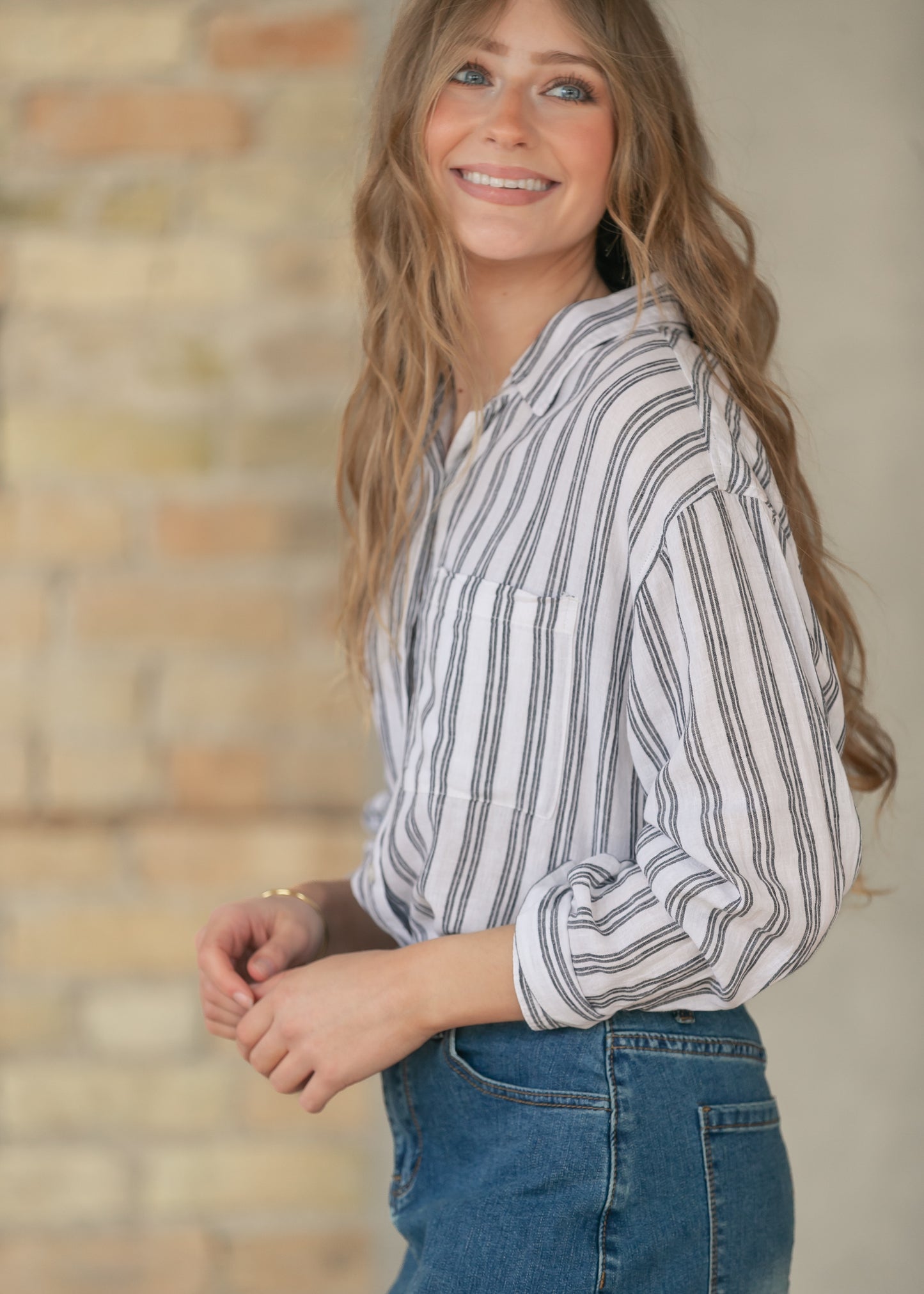 Z Supply® The Perfect Striped Button Up FF Tops