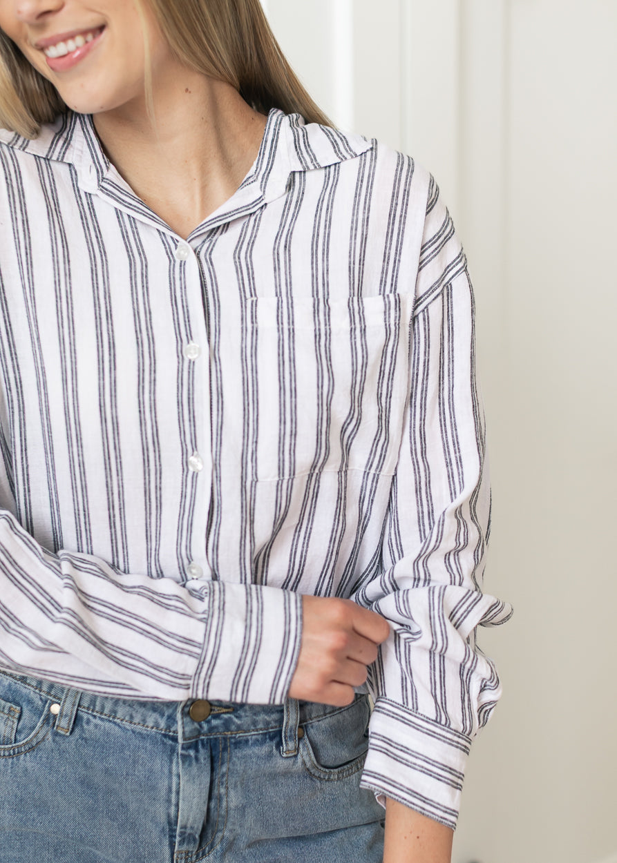 Z Supply® The Perfect Striped Button Up FF Tops