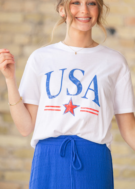 Z Supply® USA Star Boyfriend Tee FF Tops