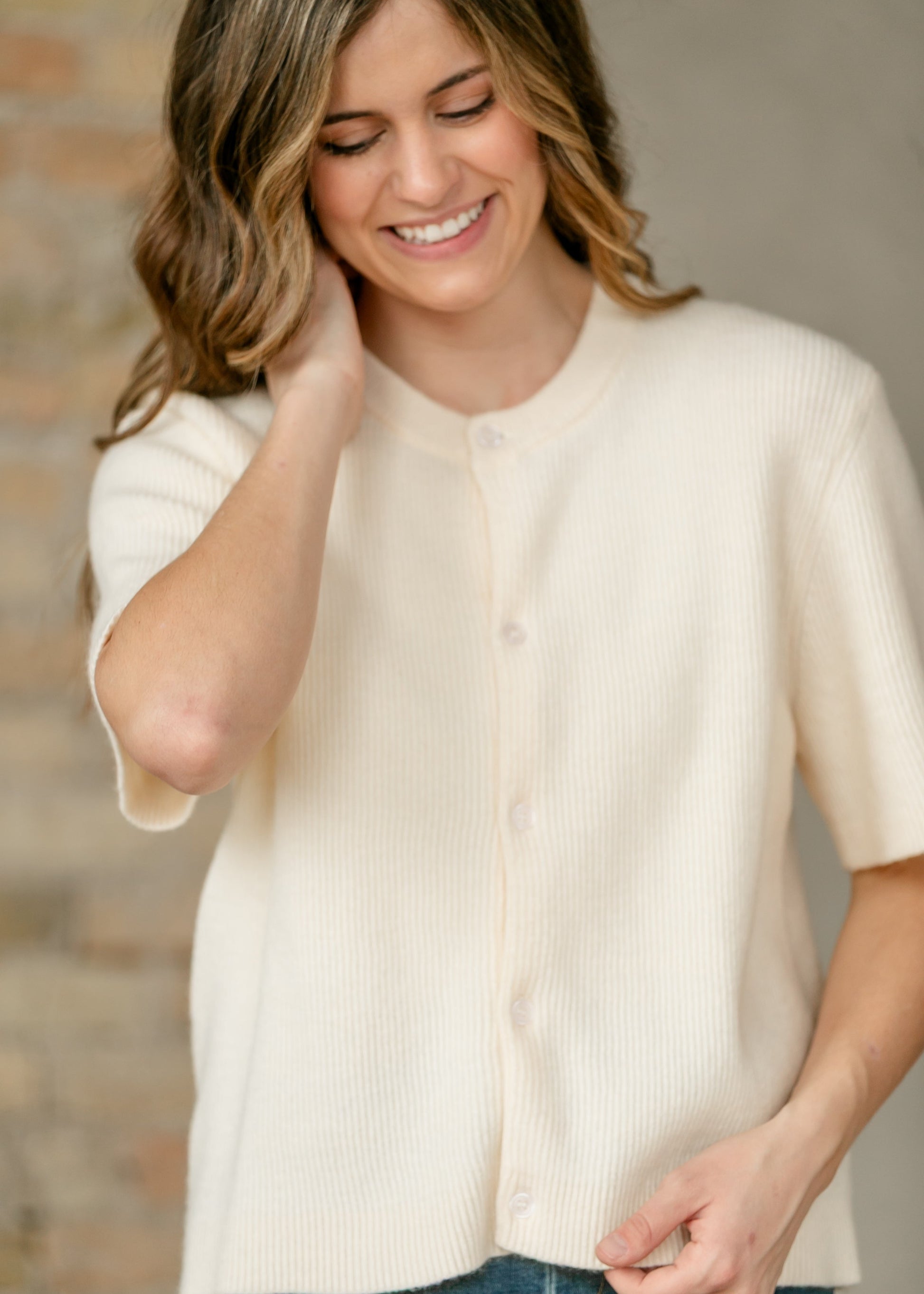 Zadie T-shirt Button Front Cardigan IC Layering Essentials