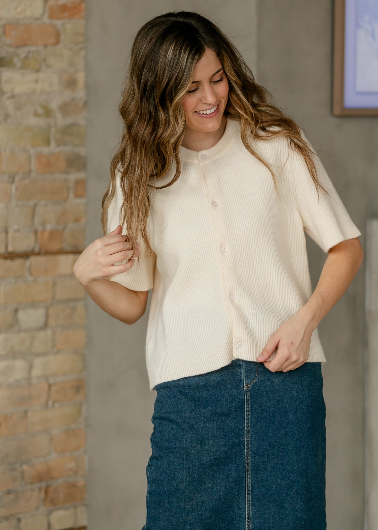 Zadie T-shirt Button Front Cardigan IC Layering Essentials