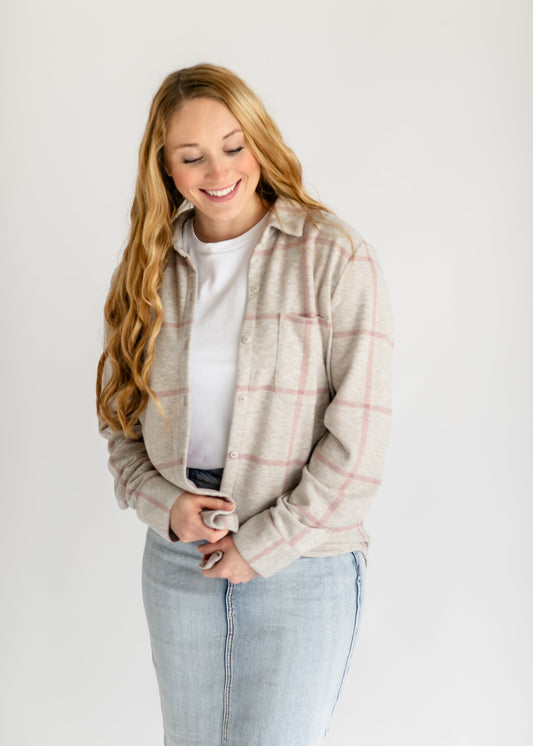 Zenith Plaid Button Up Top FF Tops