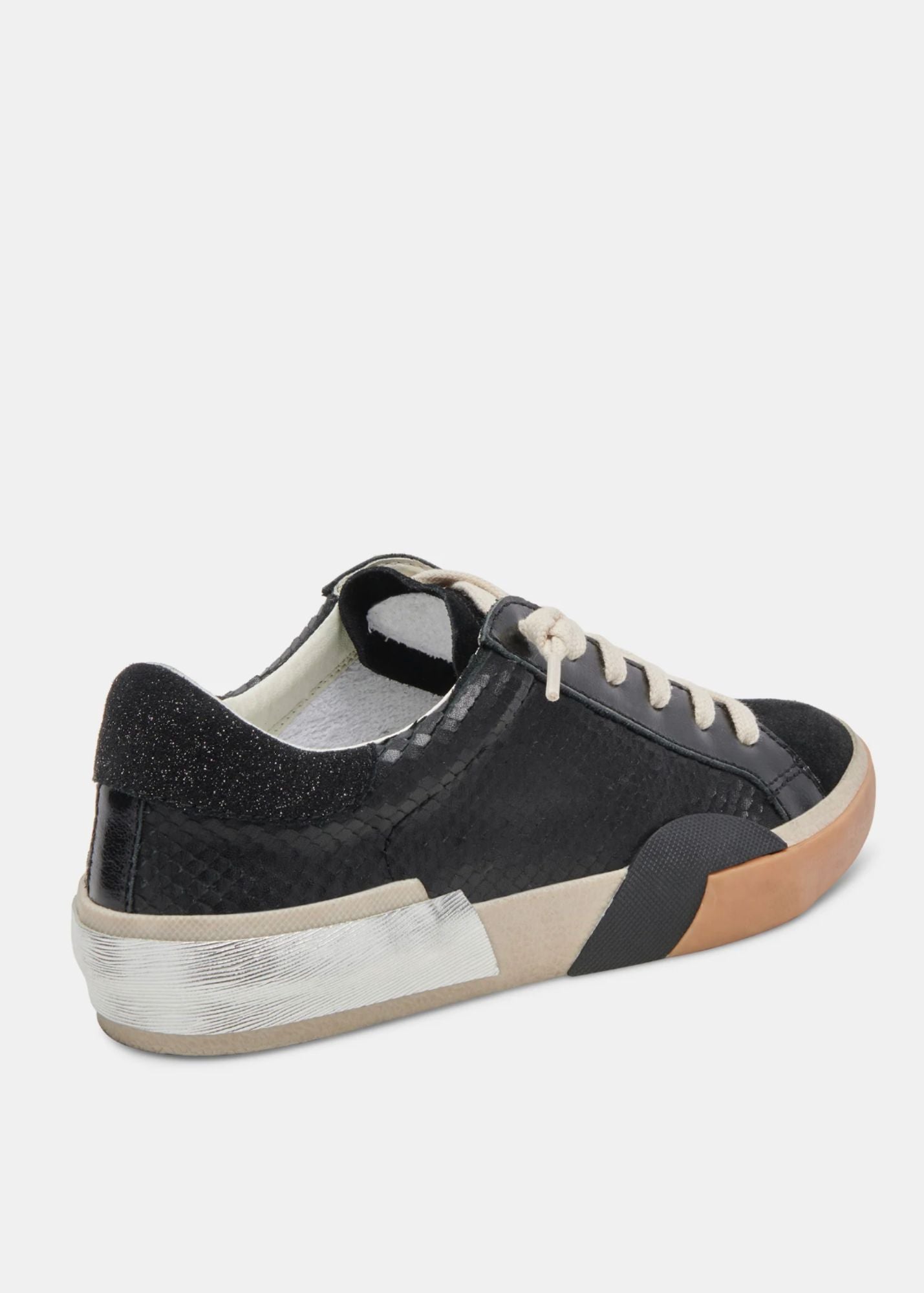 Zina Onyx Embossed Leather Sneaker – Inherit Co