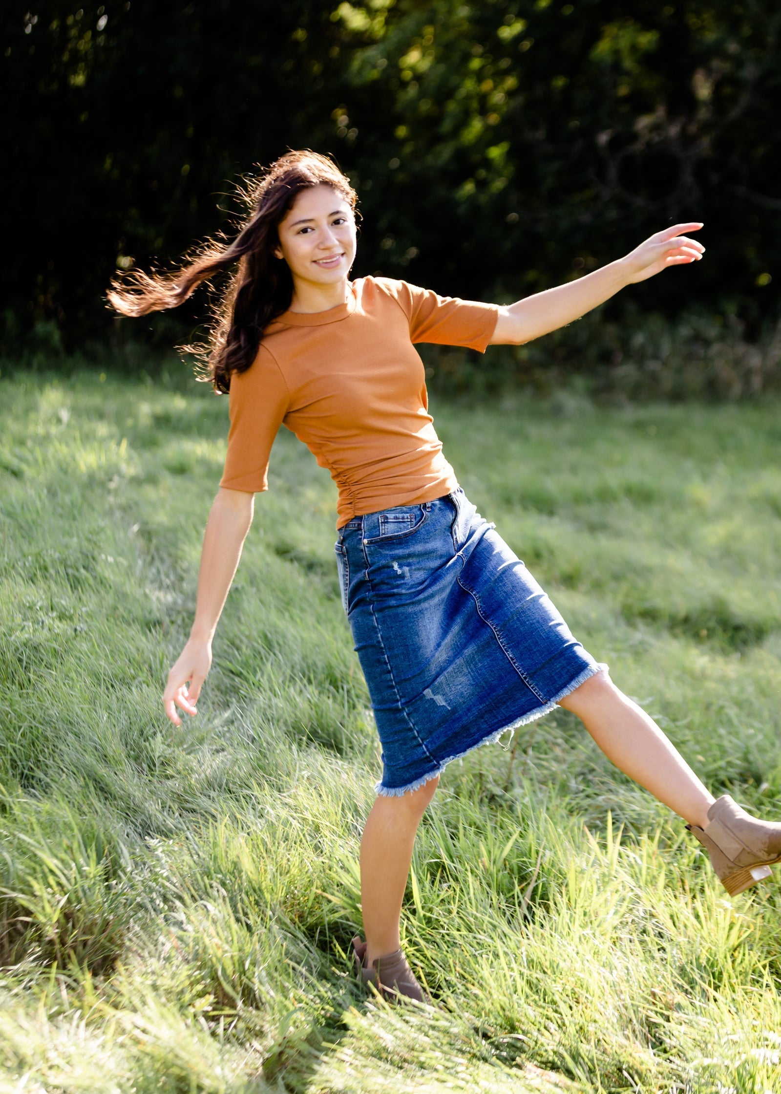 Zoey Frayed Hem Distressed Midi Skirt - FINAL SALE IC Skirts