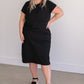 Finley Ribbed Midi Dress A modest fit, ribbed t-shirt midi dress in black or tan. 