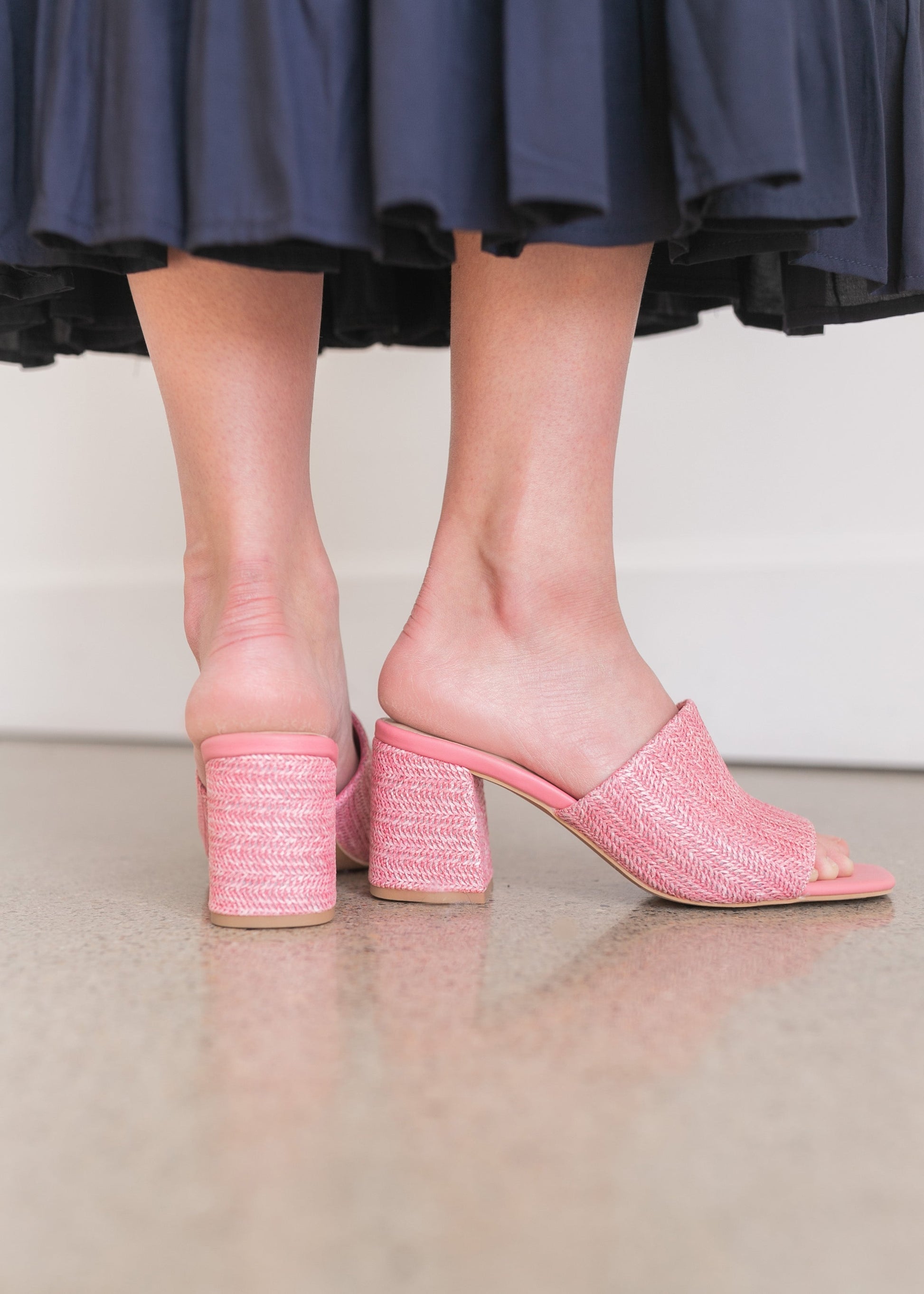 Seychelles® Adapt Pink Raffia Block Heel Shoes