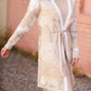 Neutral Toned Print Long Open Front Cardigan Tops RD Style International