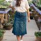 A-line Paneled Midi Skirt Skirts G-Gossip Apparel Light Wash / XS
