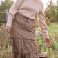 Adelaide Taupe Floral Tiered Maxi Skirt Skirts Inherit