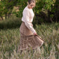 Adelaide Taupe Floral Tiered Maxi Skirt Skirts Inherit