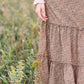 Adelaide Taupe Floral Tiered Maxi Skirt Skirts Inherit