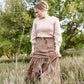 Adelaide Taupe Floral Tiered Maxi Skirt Skirts Inherit