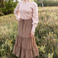 Adelaide Taupe Floral Tiered Maxi Skirt Skirts Inherit