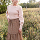 Adelaide Taupe Floral Tiered Maxi Skirt Skirts Inherit
