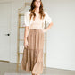 Adelaide Taupe Floral Tiered Maxi Skirt Skirts Inherit