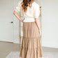 Adelaide Taupe Floral Tiered Maxi Skirt Skirts Inherit