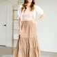 Adelaide Taupe Floral Tiered Maxi Skirt Skirts Inherit