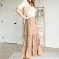 Adelaide Taupe Floral Tiered Maxi Skirt Skirts Inherit