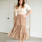 Adelaide Taupe Floral Tiered Maxi Skirt Skirts Inherit
