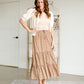 Adelaide Taupe Floral Tiered Maxi Skirt Skirts Inherit