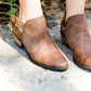 tan faux leather ladies bootie