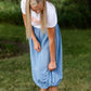 Adjustable Light Denim Cotton Midi Skirt - FINAL SALE Skirts One Size