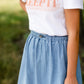 Adjustable Light Denim Cotton Midi Skirt - FINAL SALE Skirts One Size