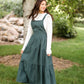 Adjustable Strap Overall Tiered Maxi Dress Dresses Polagram