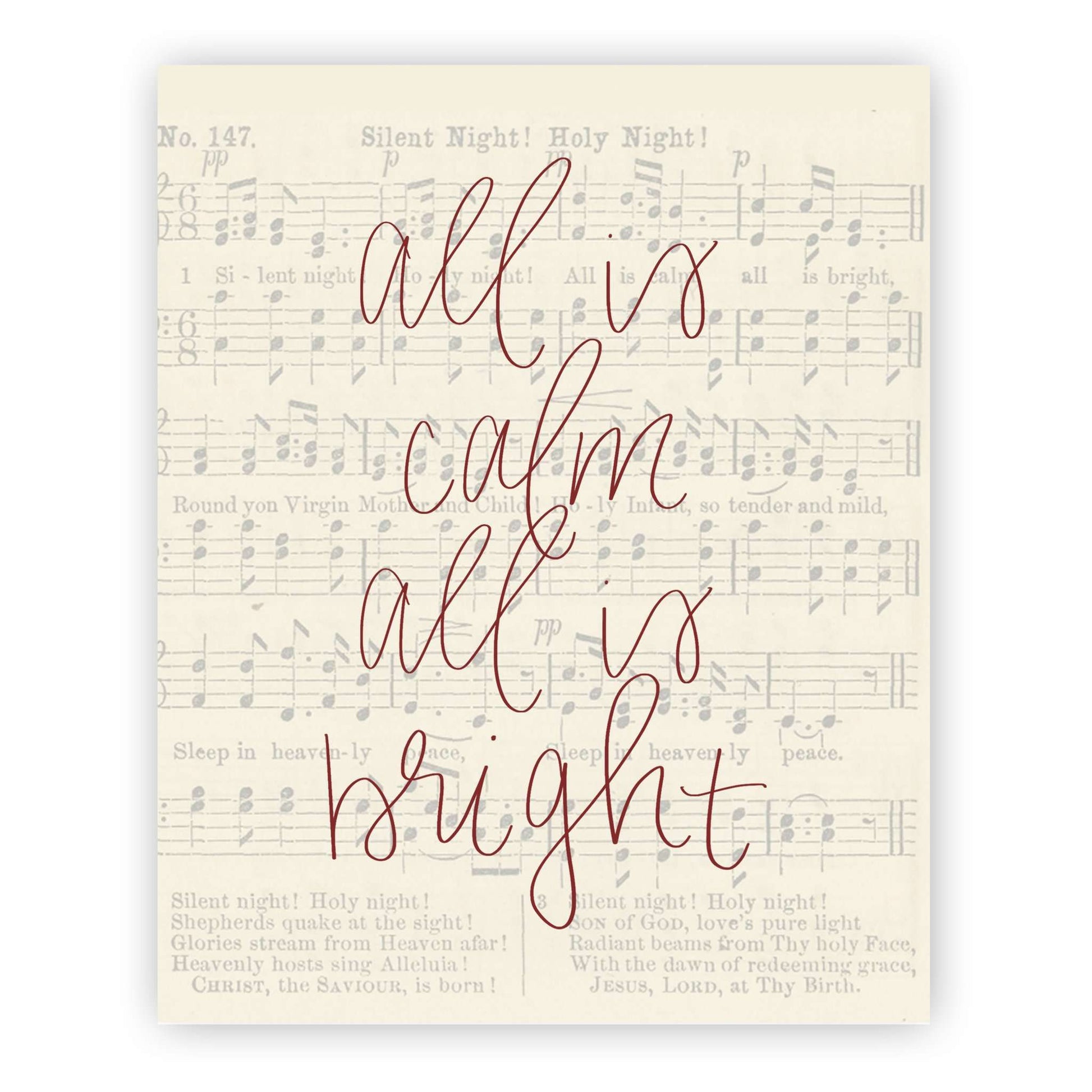 All is Calm Calligraphy Print - FINAL SALE Home & Lifestyle