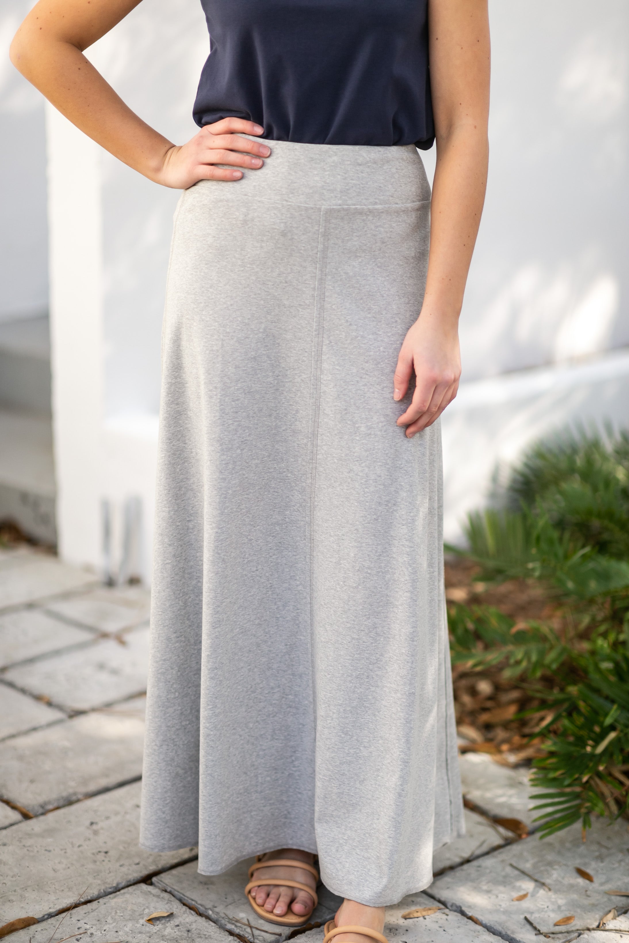 Allison Heather Gray Knit Maxi Skirt – Inherit Co