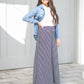 Allison Navy Stripe Knit Maxi Skirt Skirts