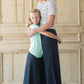 Modest girl's long navy skirt. A-line insert for a flowy, fun look.
