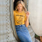 America Needs Farmers T-Shirt Tops Mustard / S