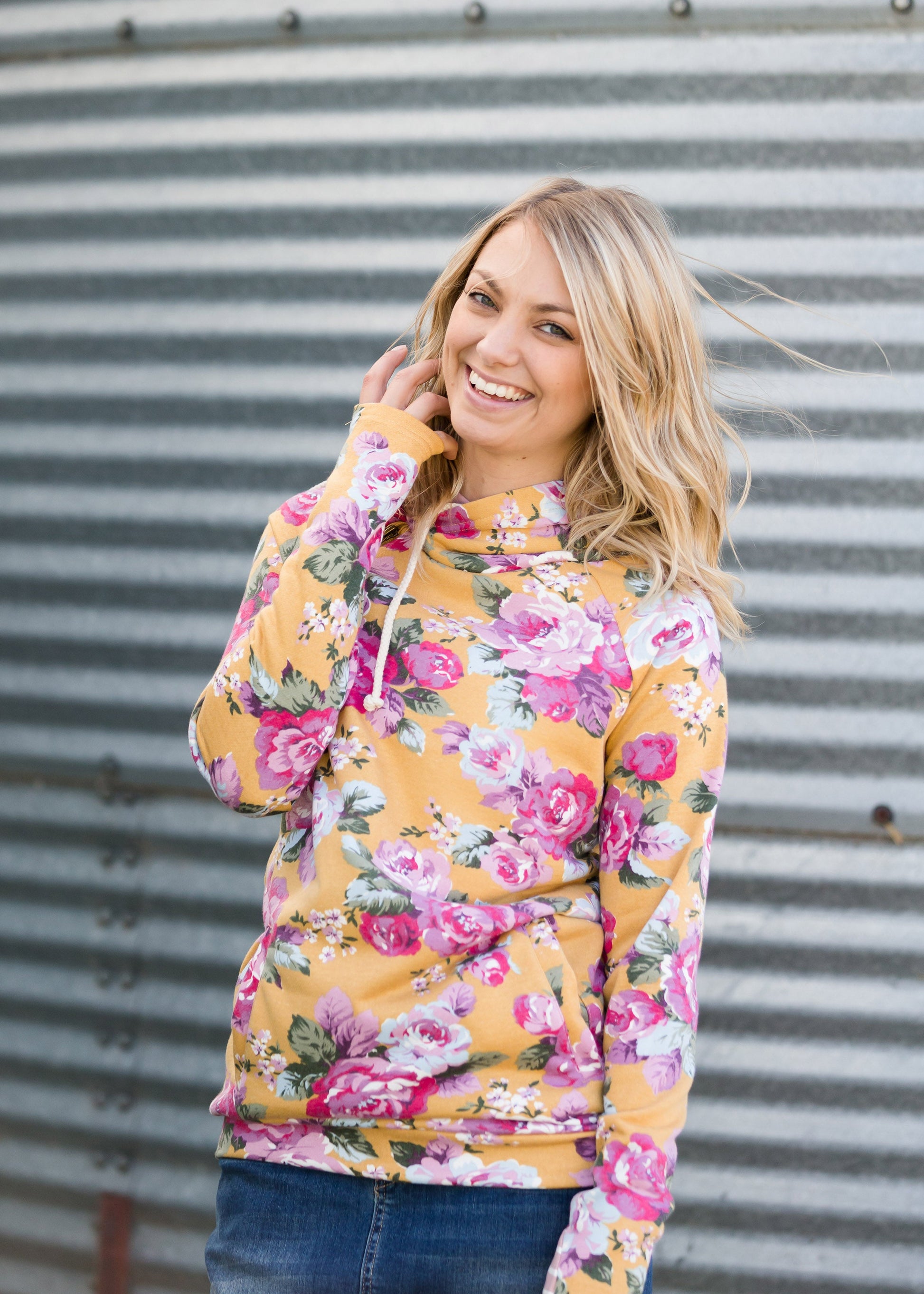 Ampersand Avenue Doublehood™ Blooming Floral Sweatshirt - FINAL SALE Tops