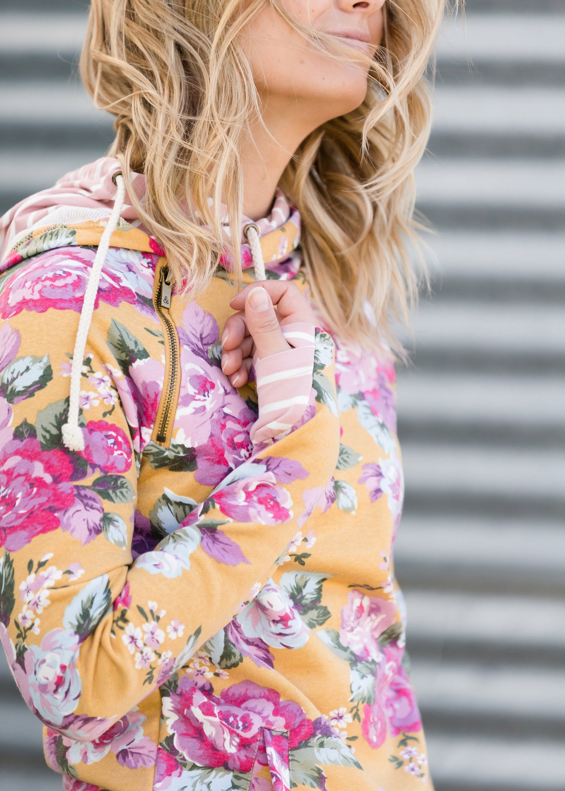 Ampersand Avenue Doublehood™ Blooming Floral Sweatshirt - FINAL SALE Tops