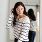 Andi Stripe Henley Sweatshirt Z Supply