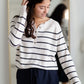 Andi Stripe Henley Sweatshirt Z Supply