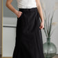 Anika Black Side Cinch Hiking Maxi Skirt Skirts Inherit