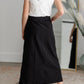 Anika Black Side Cinch Hiking Maxi Skirt Skirts Inherit