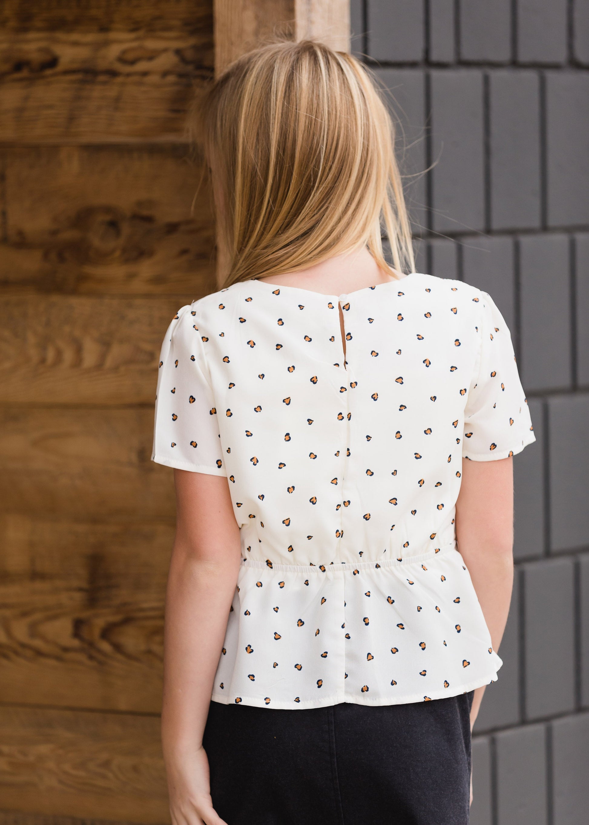 Animal Print Peplum Top - FINAL SALE Tops